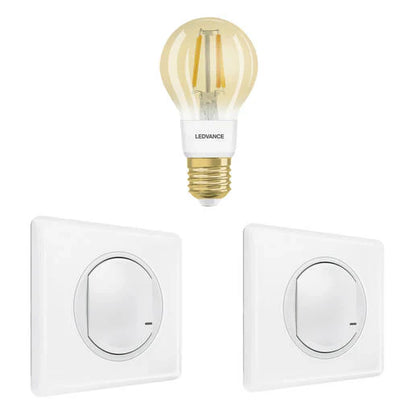 Pack 2 Commandes sans fils et Ampoule Connectée "Blanc Dimmable"